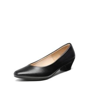 DREAM PAIRS Women's Mila Low Chunky Heel Pump Shoes,Size 8,Black/Pu,Mila