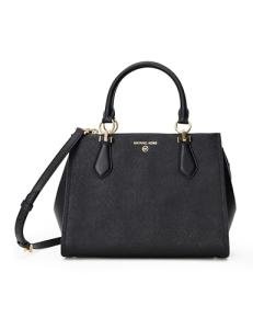 Michael Kors Marilyn Medium Satchel, Gold-Tone Hardware/Black