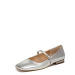 Franco Sarto Womens Tinsley Mary Jane Flats Silver Metallic 7.5 M