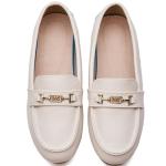 DeYashopin Women's Loafer Shoes Leisure Slip On Work Shoes Comfort Walking Flats White 7.5