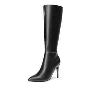 DREAM PAIRS Knee High Boots for Women, Sexy Pointed Toe Stiletto High Heel Boots, Fashion & Classic Dress Shoes,Size 8,Black-Pu,SDKB2311W
