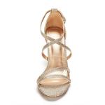 DREAM PAIRS Women's Fashion Stilettos Open Toe Pump Heel Sandals,Size 7.5,Gold/Glitter,GIGI