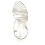 Naturalizer Womens Vanessa2 Rhinestone Embellished Strappy Heeled Sandal ,White Satin ,7.5M