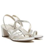 Naturalizer Womens Vanessa2 Rhinestone Embellished Strappy Heeled Sandal ,White Satin ,7.5M