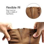 DREAM PAIRS Women's Knee-High Boots, Comfortable Chunky Block Heel Pointed Toe Pull On Side Zipper Suede Slouch Riding Boots,Size 9.5,Camel,SDKB2308W