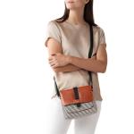 Fossil Women's Kinley Leather & Fabric Small Crossbody Purse Handbag, Black Stripe (Model: ZB7226080)
