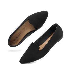 DREAM PAIRS Women's Flats, Pointed Toe Slip-On Dressy Flat Shoes, Comfortable Business Casual Dress Shoes for Office Work,Size 11,Black,DWUMSP2502