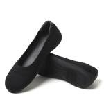 Dearfoams Women's Casual Comfortable Slip-On Misty Ballet Flat with Arch Support, Black Solid, 9