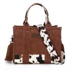 × Wrangler Tote Bag for Women Small Crossbody Bags Cow Print Satchel Top Handle Purse with Strap WG102-8120SBR