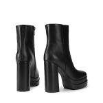 DREAM PAIRS Women's Platform Gogo Ankle Boots High Chunky Heels Square Toe Comfort Party Dress Booties Shoes for Women,Size 8,Black,SDAB2305W