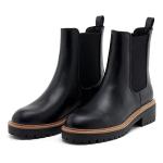 vodvob Women's Chelsea Boots Fashion Slip On Ankle Booties Casual Elastic Chunky Block Booties