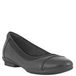 Clarks Women's Sara Bay Ballet Flat, Black Leather, 12