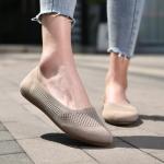 poemlady Women’s Ballet Flat Shoes Dress Knit Round Toe Slip On Ballerina Walking Flats Shoes for Woman Casual Comfort Soft Khaki 6