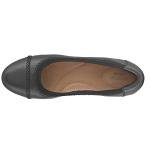 Clarks Women's Sara Bay Ballet Flat, Black Leather, 12
