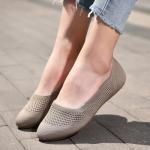 poemlady Women’s Ballet Flat Shoes Dress Knit Round Toe Slip On Ballerina Walking Flats Shoes for Woman Casual Comfort Soft Khaki 6