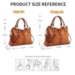 Kattee Women Genuine Leather Purses and Handbags Satchel Tote Shoulder Bag (Brown)