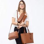 LOVEVOOK Purses for Women Classic Shoulder Tote Satchel Hobo Bags 3pcs Handbags Gift for Her Brown