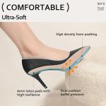 IDIFU Black High Heels Pumps Closed Toe Heels Women's Pumps Stiletto Pointed Toe Dress Shoes Wedding Prom Bridal Work Office Bride Trendy Dressy Comfortable Classic Pumps Shoes(Black Pu,7.5)