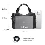 HESHE Leather Purses and Handbags for Women Shoulder Bag Tote Top Handle Bags Hobo Purses Designer Satchel Purse Ladies Crossbody Bag (Black)