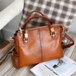 Kattee Women Genuine Leather Purses and Handbags Satchel Tote Shoulder Bag (Brown)