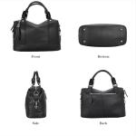 HESHE Leather Purses and Handbags for Women Shoulder Bag Tote Top Handle Bags Hobo Purses Designer Satchel Purse Ladies Crossbody Bag (Black)