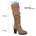 mysoft Women's Knee High Boots Fashion Chunky Block Heel Warm Winter Boots with Side Zippers