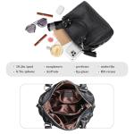 HESHE Leather Purses and Handbags for Women Shoulder Bag Tote Top Handle Bags Hobo Purses Designer Satchel Purse Ladies Crossbody Bag (Black)