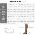 mysoft Women's Knee High Boots Fashion Chunky Block Heel Warm Winter Boots with Side Zippers