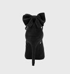 Fashare Womens High Heels Pointed Toe Bowtie Back Ankle Buckle Strap Wedding Evening Party Dress Pumps Shoes A-Black