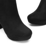 DREAM PAIRS Women's High Heel Ankle Boots Chunky Platform Booties,Size 7,Black,STOMP
