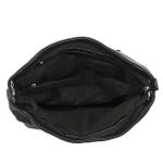 Hobo Shoulder Bag with Big Snap Hook Hardware (Black)
