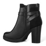 mysoft Women's Ankle Boots Chunky Stacked Heel Zipper Booties - Available in Wide Sizes