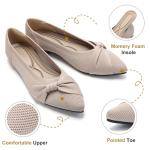 HIULYCENCE Pointed Toe Flats for Women Ballet Flats Comfortable Dressy Knit Lightweight Casual for Work Office Womens Flats Nude US10