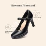 DREAM PAIRS Women's Pumps Close Toe Classic High Heels Round Toe Comfortable Low Platform Mary Jane Dress Shoes,Size 8.5,Black,SDPU2425W