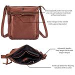Real Leather Purse for Women Crossbody Bag Travel Shoulder Handbag Small Vintage Pocketbook (Cognac Washed Vintage)