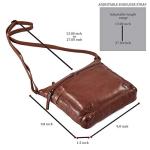Real Leather Purse for Women Crossbody Bag Travel Shoulder Handbag Small Vintage Pocketbook (Cognac Washed Vintage)