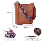 BROMEN Women Handbag Designer Vegan Leather Hobo Handbags Shoulder Bucket Cross body Purse Brown