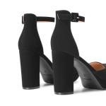 DREAM PAIRS Women's Platform Chunky High Heels Closed Toe Block Ankle Strap Dress Bridal Party Wedding Shoes,Size 8,Black-Nubuck,DWUMPU2534