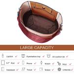 BROMEN Women Handbag Designer Vegan Leather Hobo Handbags Shoulder Bucket Cross body Purse Brown