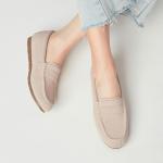 Vespiero Loafers for Women Comfortable Slip on Work Flats Shoes Womens Dressy Casual Walking Shoes Nude Knit Fabric Size 8