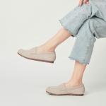 Vespiero Loafers for Women Comfortable Slip on Work Flats Shoes Womens Dressy Casual Walking Shoes Nude Knit Fabric Size 8