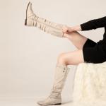 mysoft Women's Knee High Boots Flat Warm Fall Boots with Side Zipper