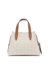 Calvin Klein Millie 2 in 1 Triple Compartment Mini Satchel Crossbody, Vanilla/Khaki/Caramel, One Size
