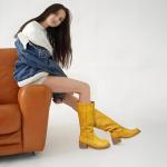 VBDB Banana Knee High Boots for Women Square Toe Chunky Block Heel Long Boots Women’s Comfortable Low Heel Womens Boots Size 8