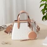 Calvin Klein Millie 2 in 1 Triple Compartment Mini Satchel Crossbody, Vanilla/Khaki/Caramel, One Size