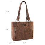 Wrangler Tote Bag for Women Multi Pockets shoulder bag western purse Medium leather like Handbags with Woven Top-Handle WG78-G8317CF