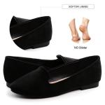 SAILING LU Women Round Toe Flats Comfortable Ballet Flat Shoes for Women Dressy Black Slip-ons Loafers Black Size 7.5