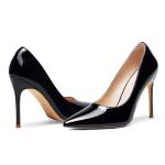 Elisabet Tang Women's High Heels Pumps Closed Pointed Toe Stiletto 4inch Heels Classic Office Special Dressy Wedding Pump Shoes Black 8
