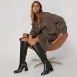 Lumeheel Black Knee High Boots for Women - Round Toe Chunky Heel Boots with Side Zip, Fashion Tall Boots for Fall Winter, Size 8