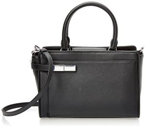 Calvin Klein Jade Tailored Satchel, Black/Silver,One Size